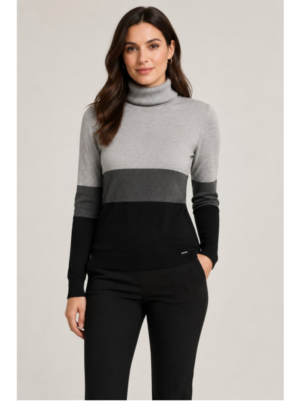 Calvin Klein Women’s Colorblock Turtleneck Sweater – Size Small